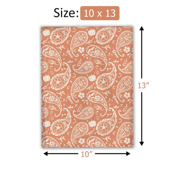 Orange Pumpkin Paisley Poly Mailer’s 10x13 Pack of 25 - Picture 4 of 8